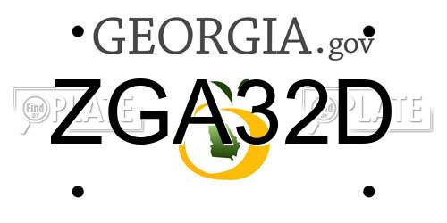 ZGA32D Georgia License Plate