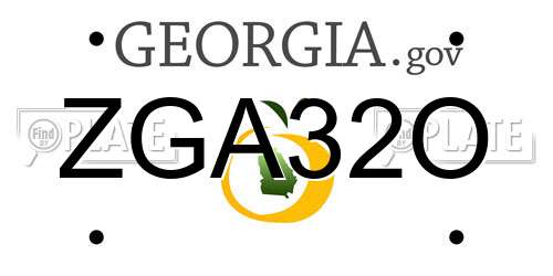 ZGA32O Georgia License Plate
