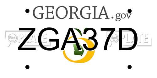 ZGA37D Georgia License Plate