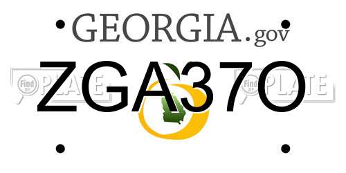 ZGA37O Georgia License Plate