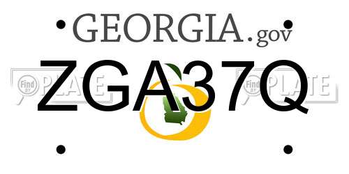 ZGA37Q Georgia License Plate