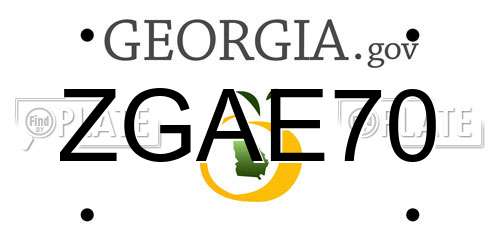 ZGAE70 Georgia License Plate