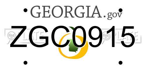 ZGC0915 Georgia License Plate