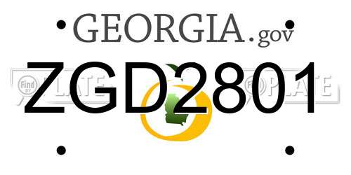 ZGD2801 Georgia License Plate