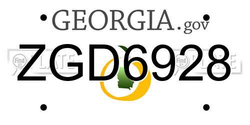 ZGD6928 Georgia License Plate