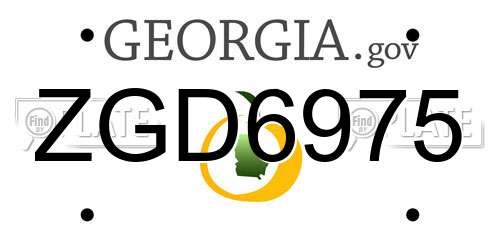 ZGD6975 Georgia License Plate