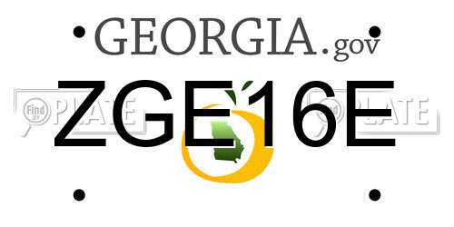 ZGE16E Georgia License Plate