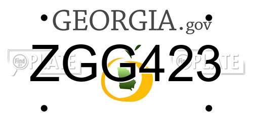 ZGG423 Georgia License Plate