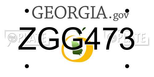 ZGG473 Georgia License Plate