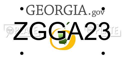 ZGGA23 Georgia License Plate