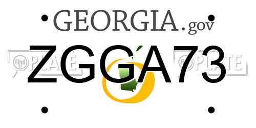ZGGA73 Georgia License Plate