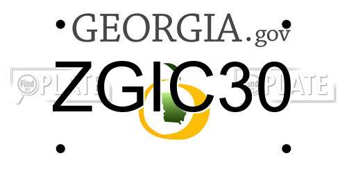 ZGIC30 Georgia License Plate