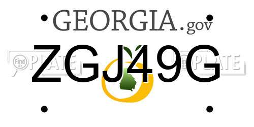 ZGJ49G Georgia License Plate