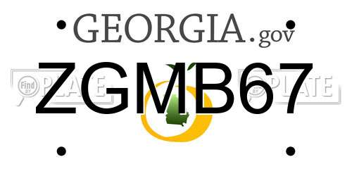 ZGMB67 Georgia License Plate