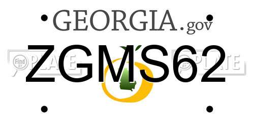 ZGMS62 Georgia License Plate