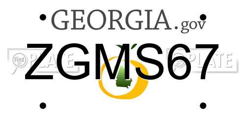 ZGMS67 Georgia License Plate