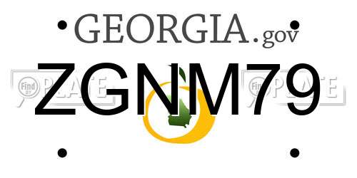 ZGNM79 Georgia License Plate
