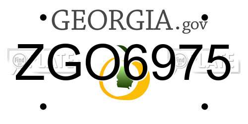 ZGO6975 Georgia License Plate