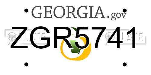 ZGR5741 Georgia License Plate