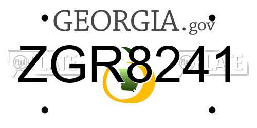 ZGR8241 Georgia License Plate