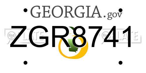 ZGR8741 Georgia License Plate