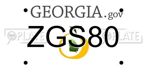 ZGS80 Georgia License Plate