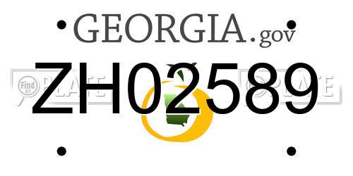 ZH02589 Georgia License Plate