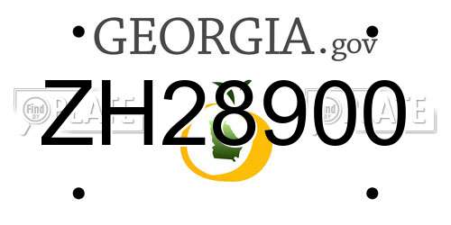 ZH28900 Georgia License Plate