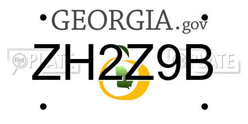 ZH2Z9B Georgia License Plate