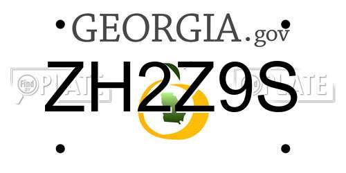ZH2Z9S Georgia License Plate