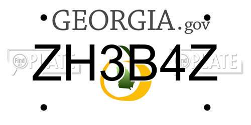 ZH3B4Z Georgia License Plate