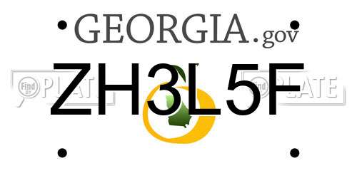 ZH3L5F Georgia License Plate
