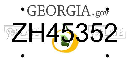 ZH45352 Georgia License Plate