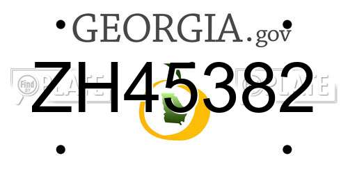 ZH45382 Georgia License Plate