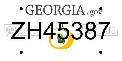 ZH45387 Georgia License Plate