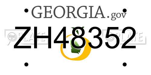 ZH48352 Georgia License Plate