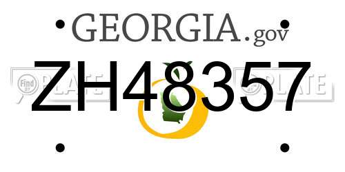 ZH48357 Georgia License Plate
