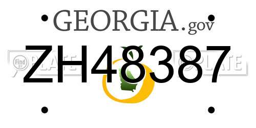 ZH48387 Georgia License Plate