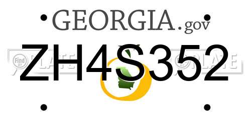 ZH4S352 Georgia License Plate