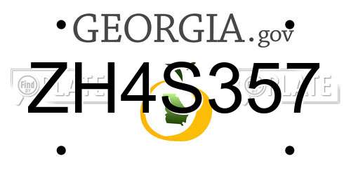 ZH4S357 Georgia License Plate