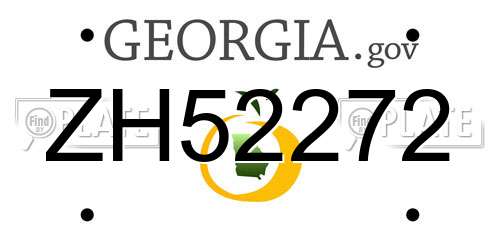 ZH52272 Georgia License Plate
