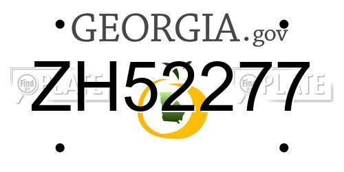 ZH52277 Georgia License Plate