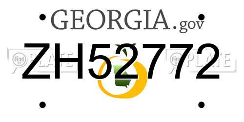 ZH52772 Georgia License Plate