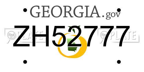 ZH52777 Georgia License Plate