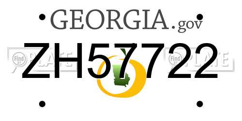 ZH57722 Georgia License Plate