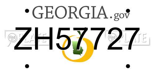 ZH57727 Georgia License Plate