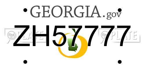 ZH57777 Georgia License Plate