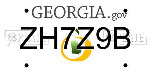 ZH7Z9B Georgia License Plate
