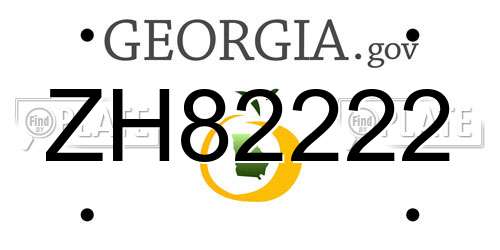 ZH82222 Georgia License Plate