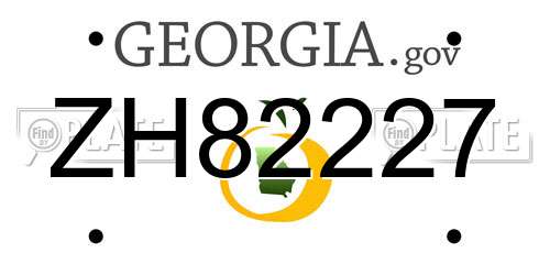 ZH82227 Georgia License Plate